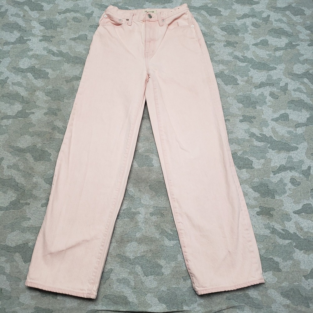Madewell Jeans Womens 25 Pink Wide Leg Pockets Perfect Vintage